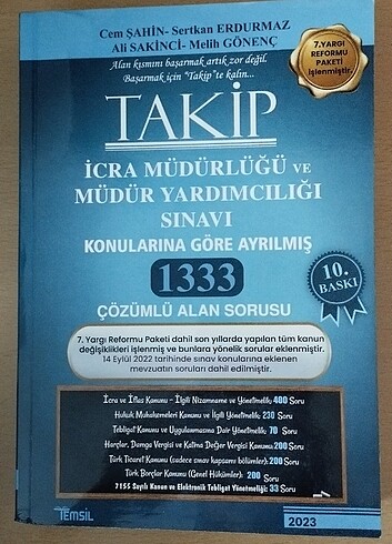 Takip icra müdürlüğü sınavı soru bankası