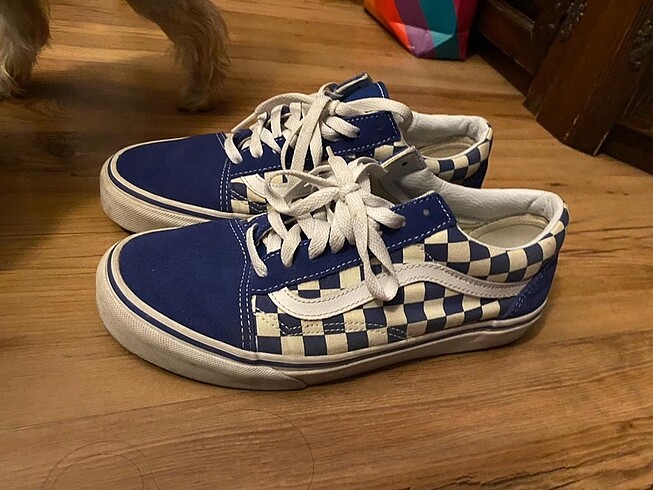 40,5 Beden Vans Old Skool Blue Checkerboard