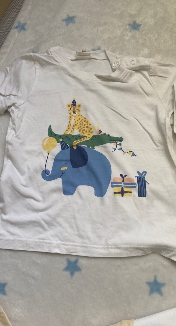 Beyaz Erkek Çocuk Kısa Kollu Pamuklu Tişört - Görsel 4