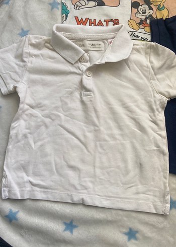 Beyaz Düğmeli Erkek Çocuk Kısa Kollu Polo Tişört - Görsel 4