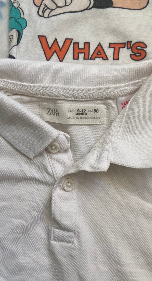 Beyaz Düğmeli Erkek Çocuk Kısa Kollu Polo Tişört - Görsel 5