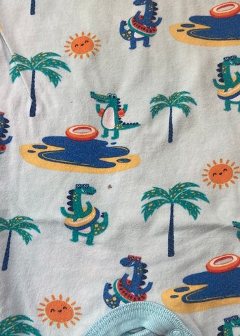 Çizgili ve Desenli Kısa Kollu Bebek Tulumları - Görsel 8