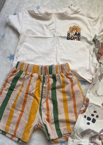 Erkek Bebek Pamuklu Kısa Kollu Takım - Görsel 4