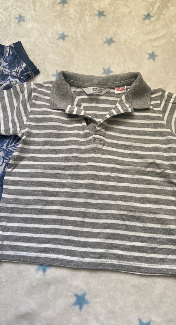 Gri Erkek Çocuk Kısa Kollu Polo Tişört - Görsel 2