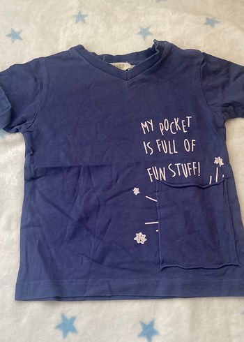 Lacivert Desenli Erkek Çocuk Denim Polo Tişört - Görsel 4