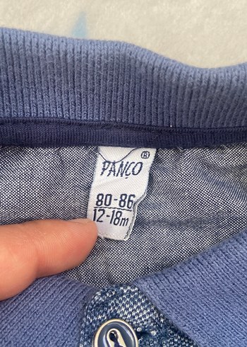 Lacivert Desenli Erkek Çocuk Denim Polo Tişört - Görsel 3