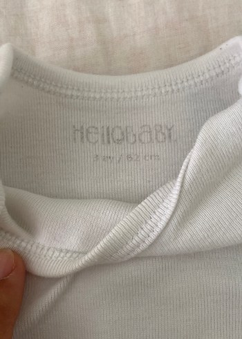 3 Ay Beden Beyaz Kısa Kollu Pamuklu Bebek Body