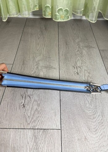 Mavi Deri Kadın El Çantası - Görsel 3