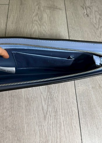 Mavi Deri Kadın El Çantası - Görsel 5