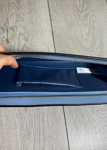 Mavi Deri Kadın El Çantası - Görsel 6