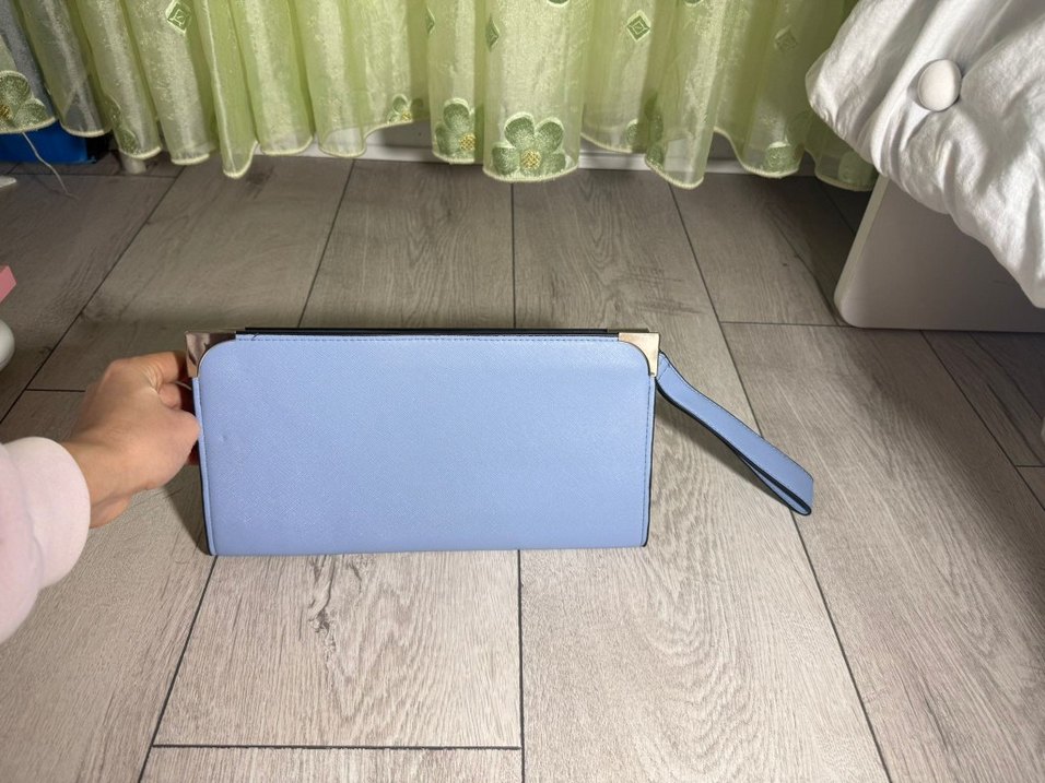 Mavi Deri Kadın El Çantası - Görsel 2