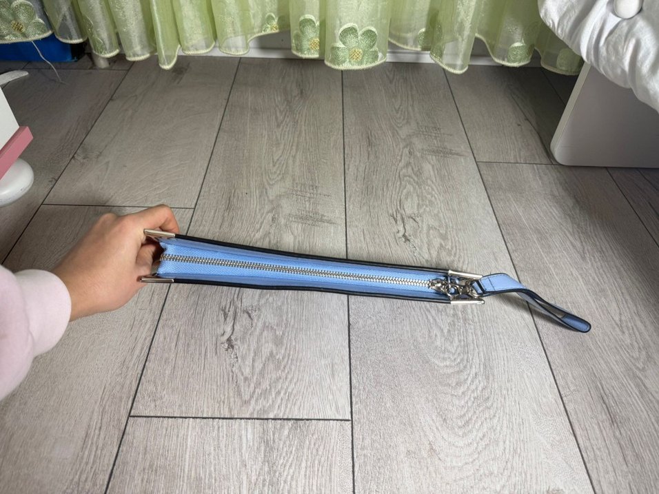 Mavi Deri Kadın El Çantası - Görsel 3