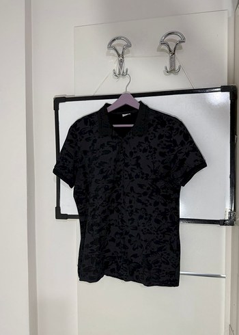 Gri Desenli Kısa Kollu Polo Tişört - Görsel 4