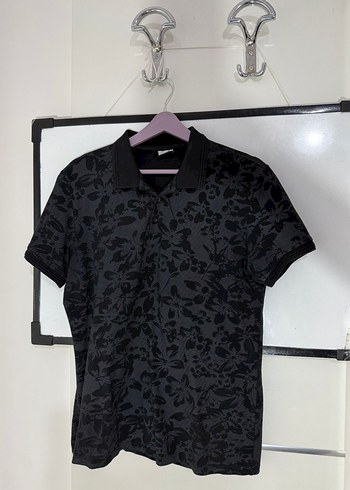 Gri Desenli Kısa Kollu Polo Tişört - Görsel 3