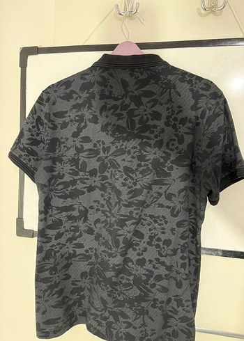 Gri Desenli Kısa Kollu Polo Tişört - Görsel 2