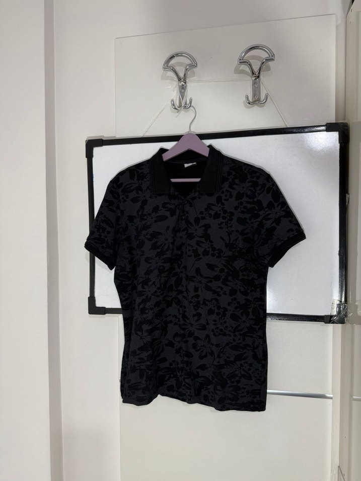 Gri Desenli Kısa Kollu Polo Tişört - Görsel 4