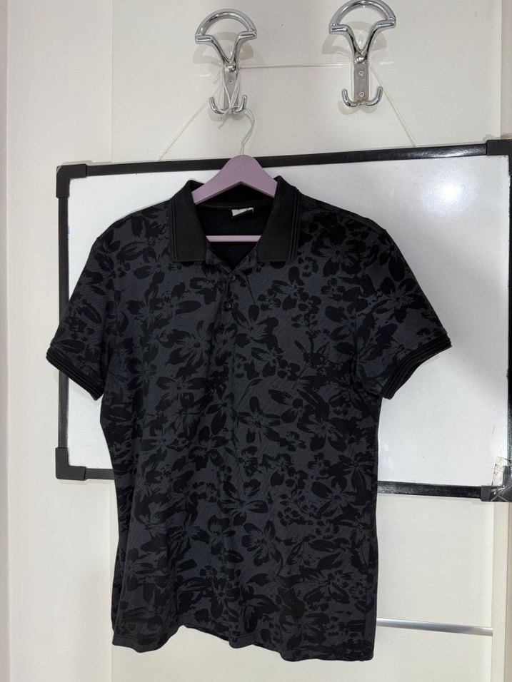 Gri Desenli Kısa Kollu Polo Tişört - Görsel 3