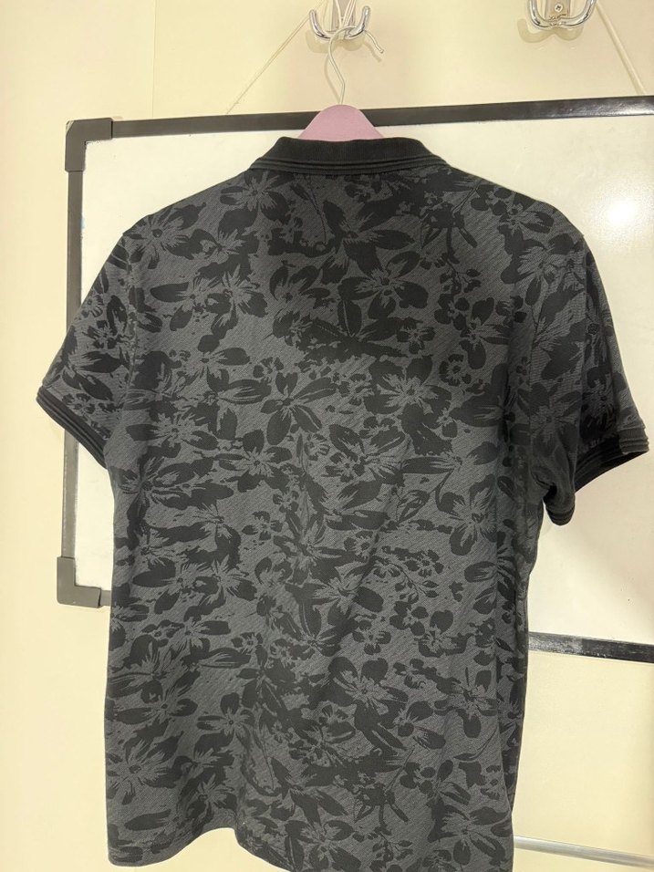 Gri Desenli Kısa Kollu Polo Tişört - Görsel 2