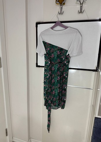 Yeşil Baskılı Midi Elbise - Görsel 5