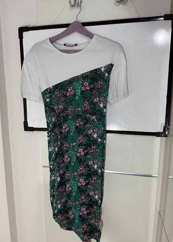 Yeşil Baskılı Midi Elbise - Görsel 3