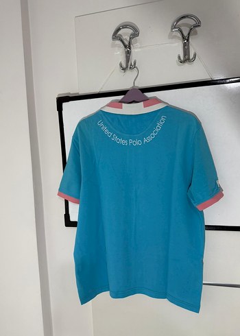 Mavi Kısa Kollu Polo Yaka Bol Kesim Tişört - Görsel 5