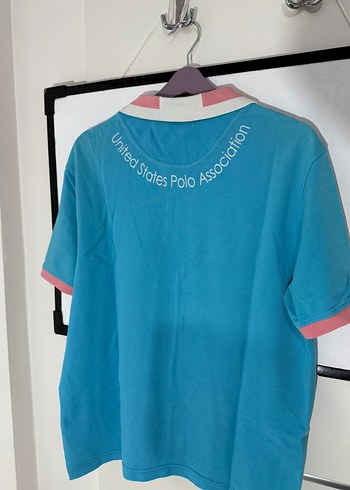 Mavi Kısa Kollu Polo Yaka Bol Kesim Tişört - Görsel 6