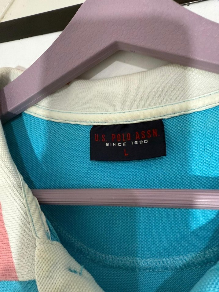 Mavi Kısa Kollu Polo Yaka Bol Kesim Tişört - Görsel 4