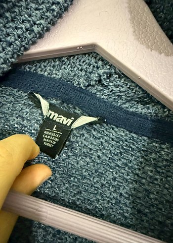 Gri Örgü Uzun Kollu Salaş Mavi Marka Hırka - Görsel 2