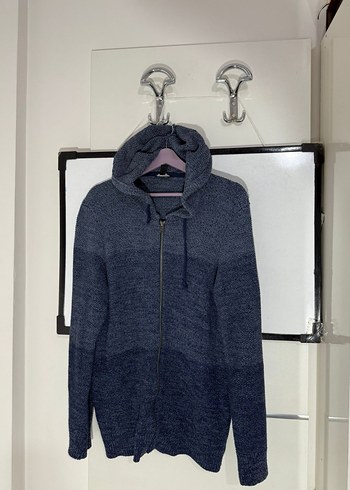 Gri Örgü Uzun Kollu Salaş Mavi Marka Hırka - Görsel 6