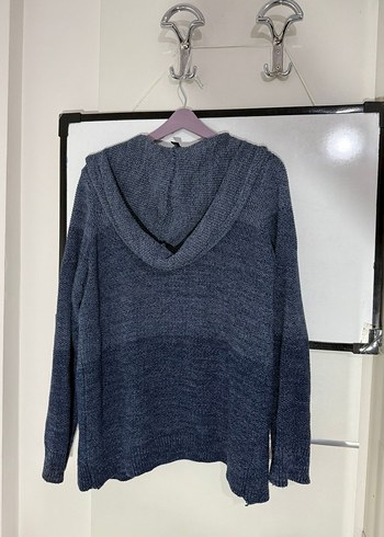 Gri Örgü Uzun Kollu Salaş Mavi Marka Hırka - Görsel 4