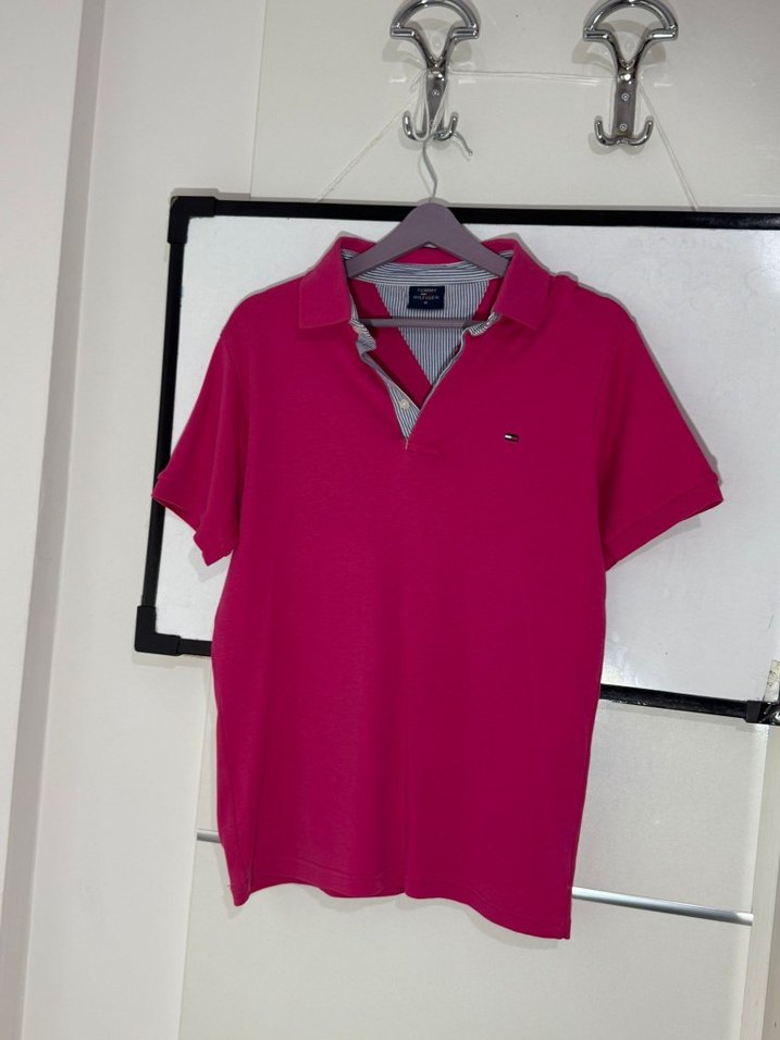 Erkek Pembe Polo Yaka Tommy Hilfiger Tişört - Görsel 3
