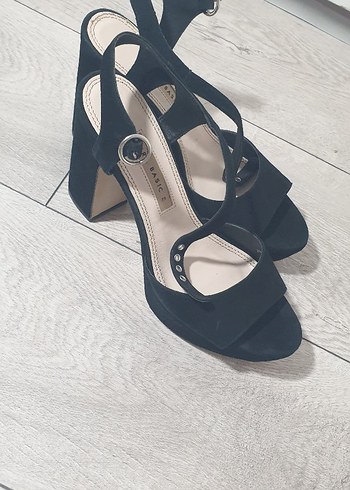 Siyah Zara Süet Platform Topuklu Kadın Ayakkabı - Görsel 6