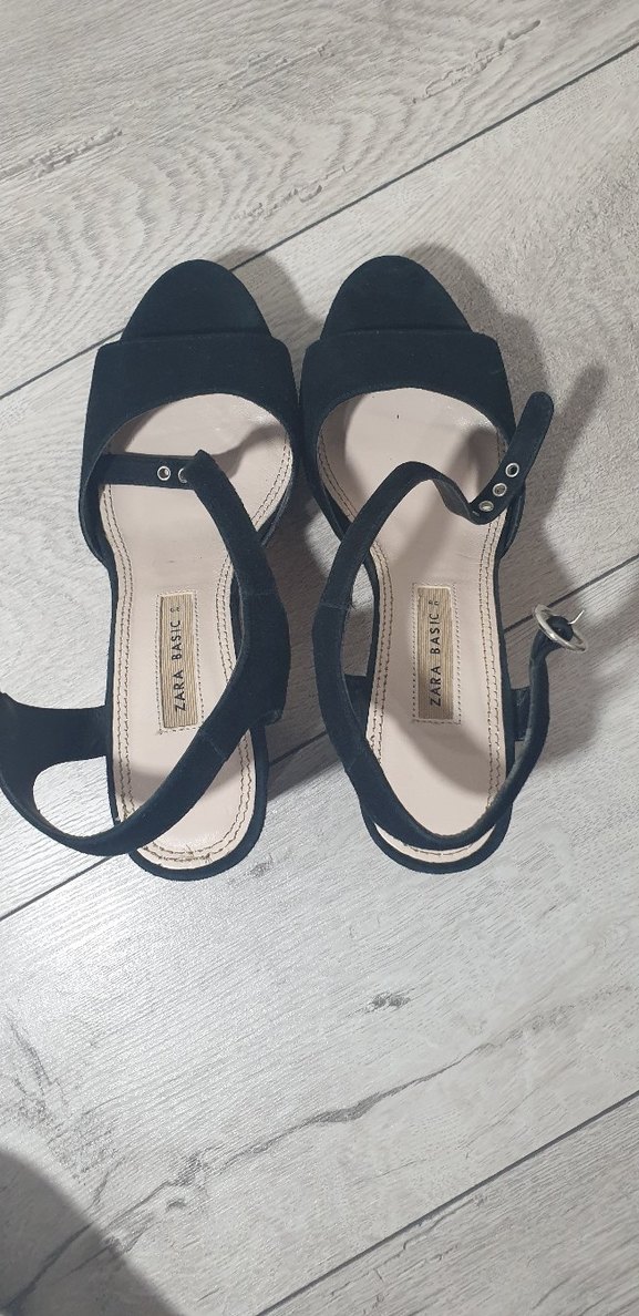 Siyah Zara Süet Platform Topuklu Kadın Ayakkabı - Görsel 4