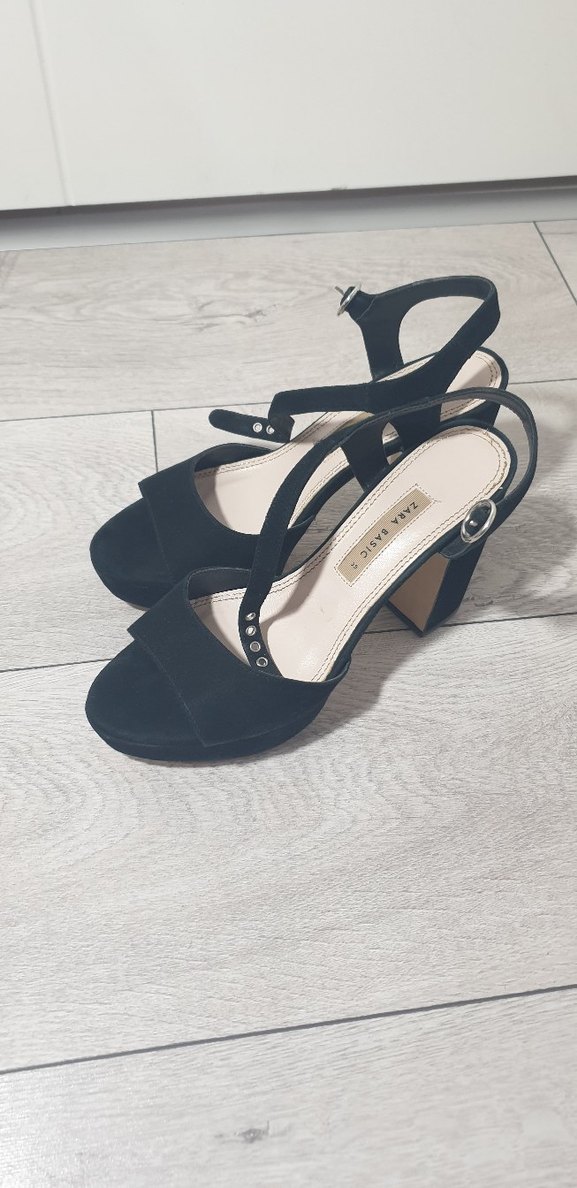 Siyah Zara Süet Platform Topuklu Kadın Ayakkabı - Görsel 2