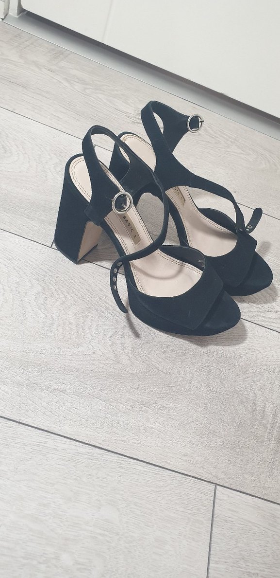 Siyah Zara Süet Platform Topuklu Kadın Ayakkabı - Görsel 3