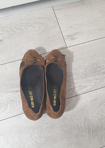 Kahverengi Deri Dolgu Topuklu Kadın Ayakkabı - Görsel 4