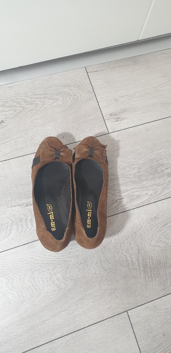 Kahverengi Deri Dolgu Topuklu Kadın Ayakkabı - Görsel 4