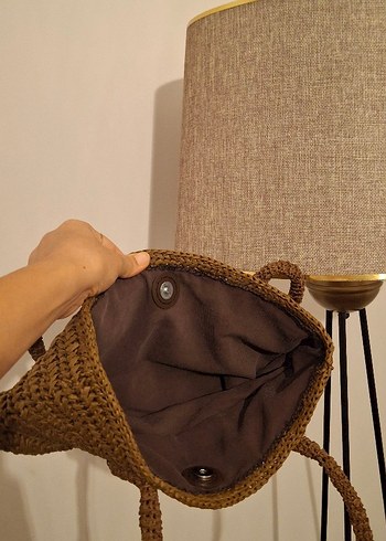 Beden kahverengi Renk Kahverengi rafya baget Kadın Çanta