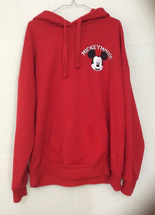 mickey mouse baskılı kırmızı addax sweatshirt