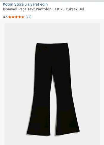 Koton Siyah İspanyol Paça Tayt Pantolon - Görsel 2