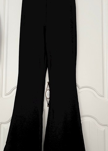 Koton Siyah İspanyol Paça Tayt Pantolon - Görsel 3