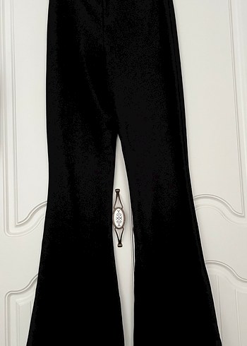 Koton Siyah İspanyol Paça Tayt Pantolon - Görsel 4