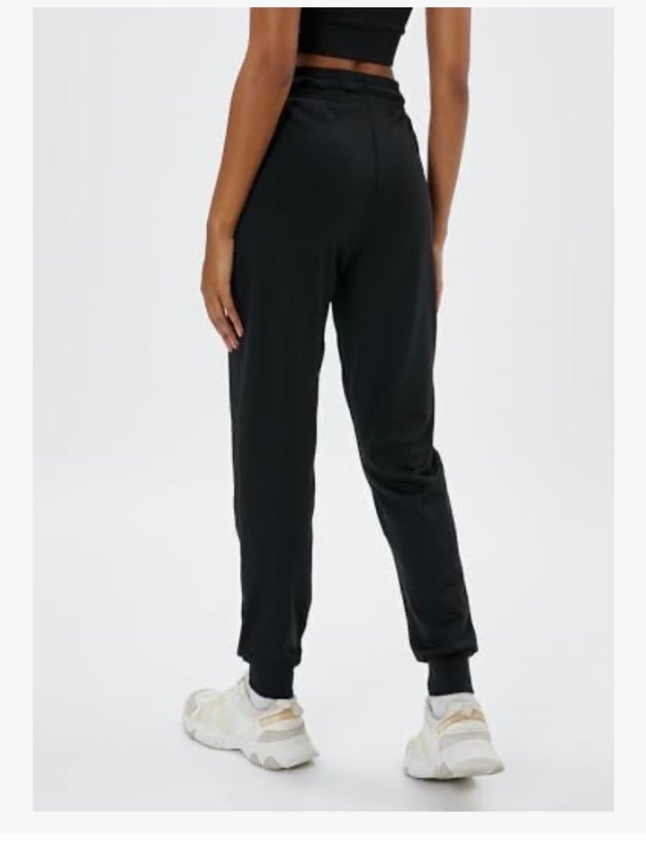 Siyah koton eşofman altı - Görsel 2