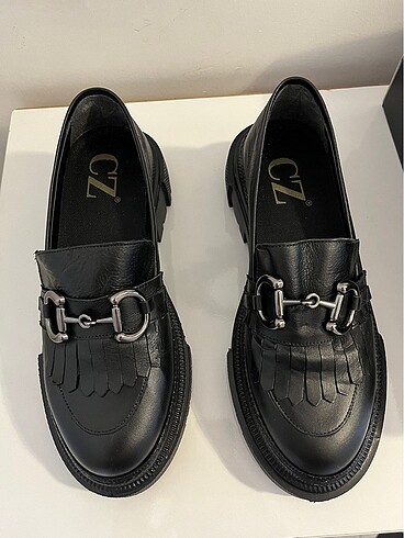 Hakiki deri platform Loafer oxford