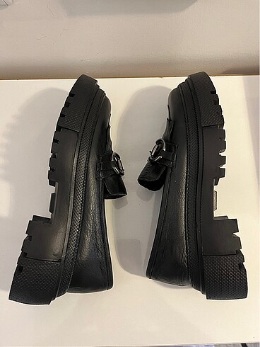 37 Beden siyah Renk Hakiki deri platform Loafer oxford