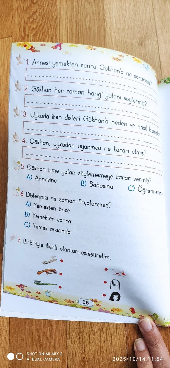 Okuduğunu Anlama Kitabı 1 - İlkokul 1. Sınıf - Görsel 2