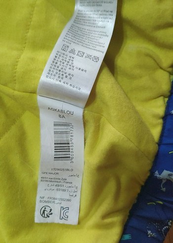 Du Pareil markası kapüşonlu Baskılı Mavi Erkek Çocuk Yağmurluk - Görsel 4