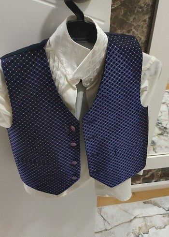 sünnet kıyafeti 1-2yas aralığı  Nakışlı Beyaz Pamuklu gömlek - Görsel 2