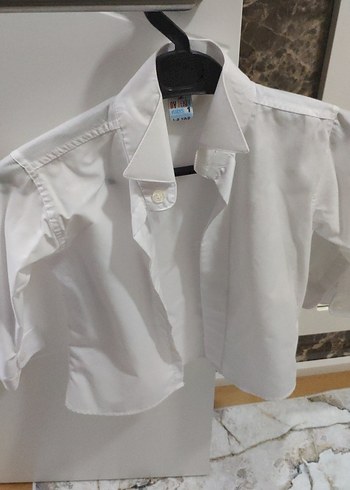 sünnet kıyafeti 1-2yas aralığı  Nakışlı Beyaz Pamuklu gömlek - Görsel 3