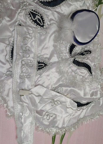 sünnet kıyafeti 1-2yas aralığı  Nakışlı Beyaz Pamuklu gömlek - Görsel 8